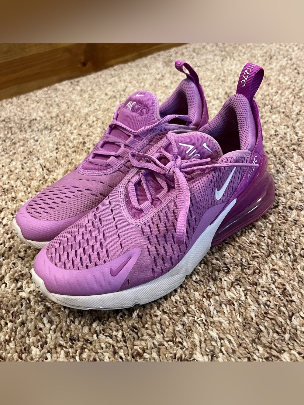 Air Max 270 GS Size 4.5Y Purple- 943345 501